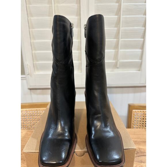 Franco Sarto Women's Stevie Block Heel Bootie Black Leather Size 6.5 NWOB - Picture 6 of 15